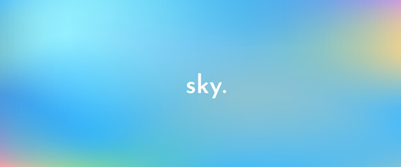 Color sky gradient background. Abstract pastel rainbow pattern banner.