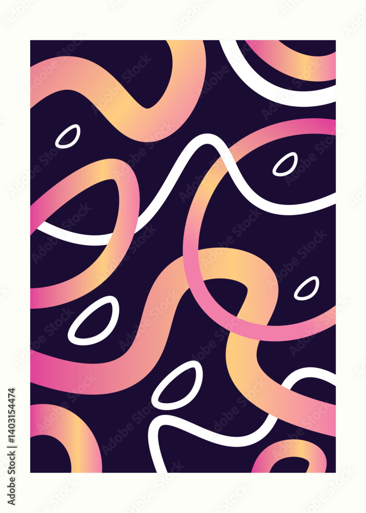 Poster colorful gradient wavy background design element, dynamic waves line design vector, wavy line shapes