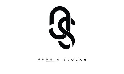 Fototapeta premium SO, OS Abstract Letters Logo Monogram