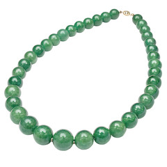 Obraz premium Watercolor Gleaming Jade Necklace isolated white background
