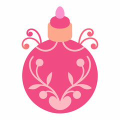 Floral scented perfume bottle isolated vector art