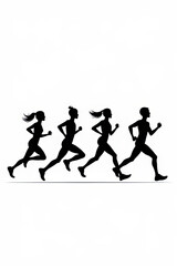 Running men and women.created with the help of artificial intelligence.