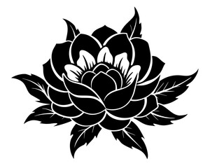 Hand Drawn Flower Silhouette Vector & SVG, Flower Vector Design