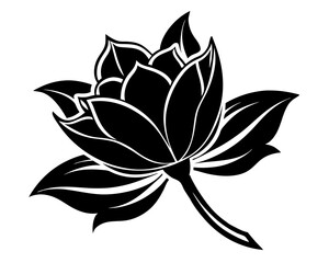 Hand Drawn Flower Silhouette Vector & SVG, Flower Vector Design