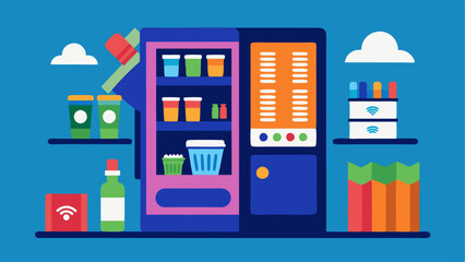 A vending machine selling snacks drinks and transit passes.