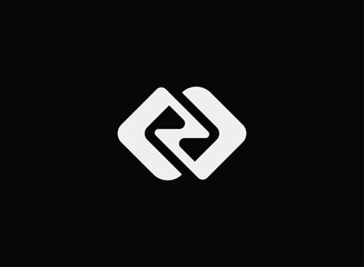 Monogram EE r ee creative modern black Initial letters logo design letter linked rounded black background logo