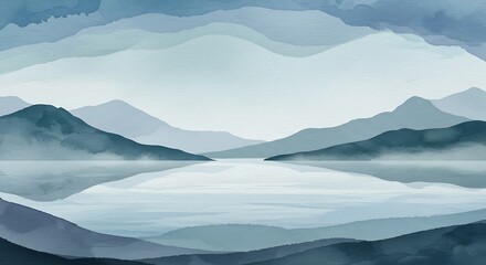 Obraz premium Whispers of the Misty Lake AI Generated