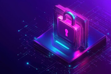 An artistic illustration of a digitally secured folder with a lock
