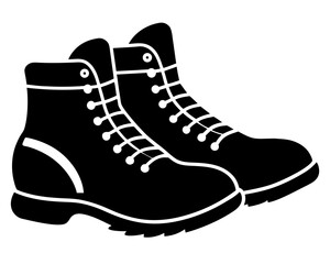 Hiking Boots Silhouette Vector & SVG, Hiking Boots Vector Design