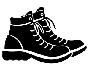 Hiking Boots Silhouette Vector & SVG, Hiking Boots Vector Design