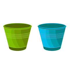 two empty plant pots without background