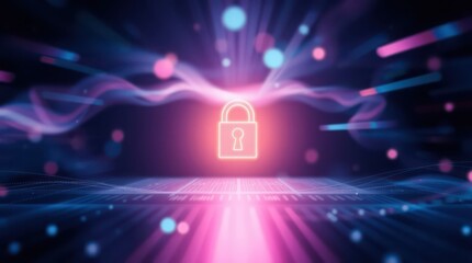 digital lock and padlock, cyber protection, antivirus, security concept
