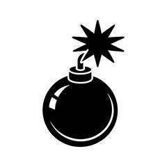 Obraz premium Cartoon Bomb Silhouette vector illustration