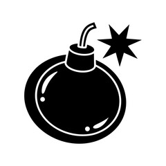 Cartoon Bomb Silhouette vector illustration