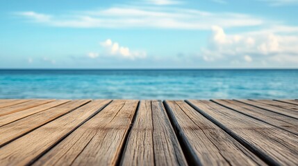 Wooden pier extending into calm waters, bathed in natural light, evoking tranquility and timeless serenity.

