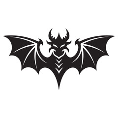 Vector Black silhouettes Dragon Crest Wings. with white background