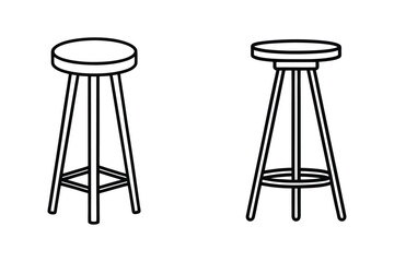 bar stool icon outline vector illustration