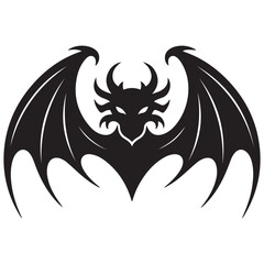 Vector Black silhouettes Dragon Crest Wings. with white background