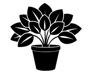 House Plant Silhouette Vector & SVG | Minimalist Botanical Vector for Home Decor, Crafts & Plant Lover Designs