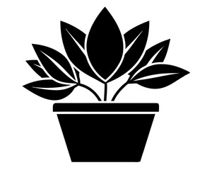 House Plant Silhouette Vector & SVG | Minimalist Botanical Vector for Home Decor, Crafts & Plant Lover Designs