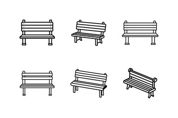 bench line art vector illustration