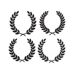 Laurel Wreath Minimalist Silhouette Vector