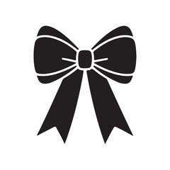 Ribbon Silhouette Vector on White Background