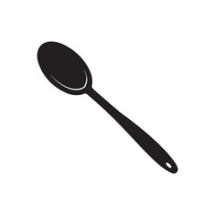 Spoon Icon Vector Silhouette on White Background