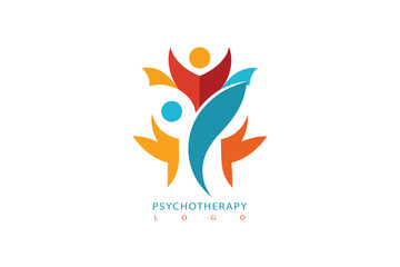 Flat minimalist psychotherapy logo therapy logo 