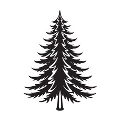 Obraz premium Fir tree silhouette for pine forest concept