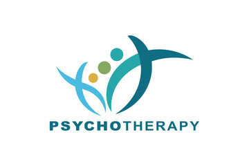 Flat minimalist psychotherapy logo therapy logo 
