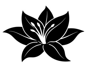 Lily Flower Silhouette Vector & SVG | Elegant Floral Vector for Wedding Decor, Crafts & Nature-Inspired Designs