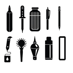 Writing and artist  silhouette.