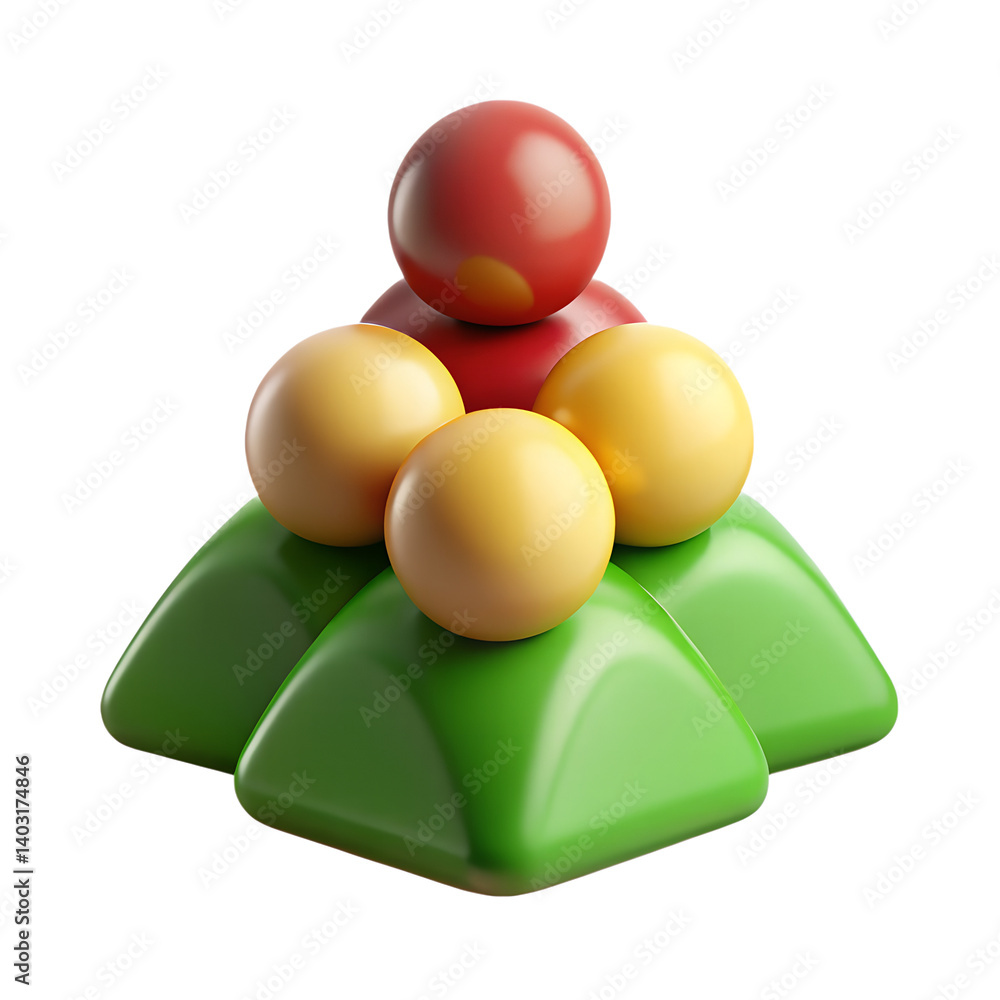 Aufkleber 3d rendered group user icons - high-resolution team collaboration stock image