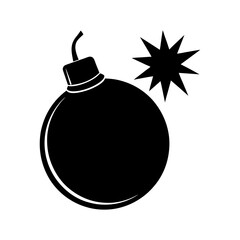 Cartoon Bomb Silhouette vector illustration