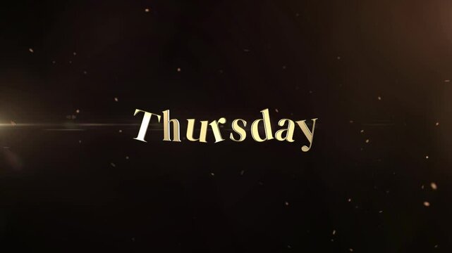 Thursday with stylish font and solid background