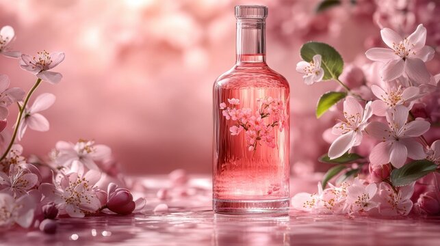 St-Germain Elderflower Liqueur Bottle with Blossom Detail