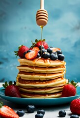 stack of pancakes with syrup