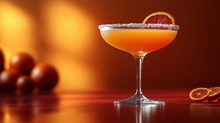 Sidecar Cocktail with Blood Orange Garnish