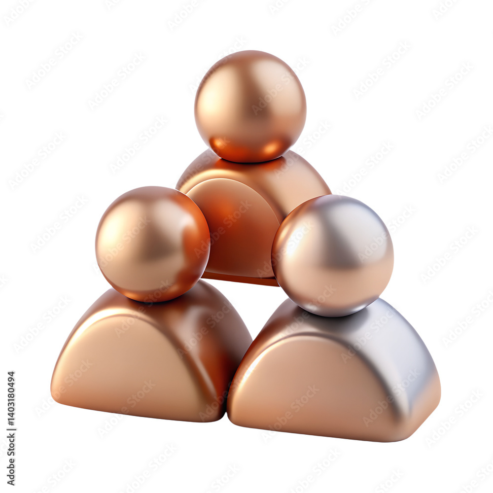 Aufkleber 3d rendered group user icons - high-resolution team collaboration stock image