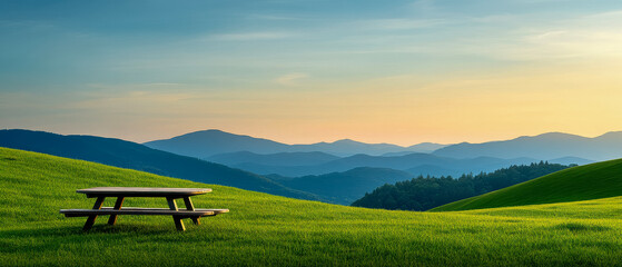 WideAngle Grassland Scenic Landscapes with Rolling Hills and Golden Light