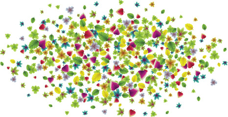 Vector colorful botanical garden fresh leaves background design element