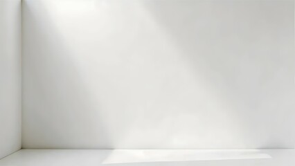 Bright, minimalist interior with sunlight streaming into an empty room, showcasing clean lines and open space