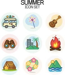 Summer Icons Collection | Color Art Styles