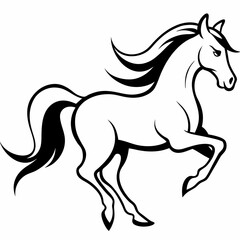 black horse vector illustration