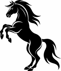 black horse isolated on white