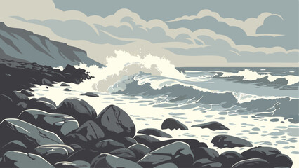 waves and rocks