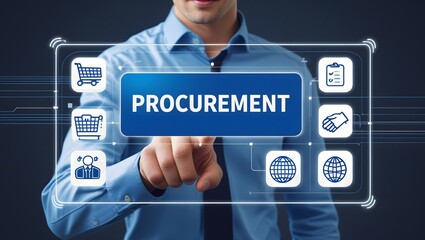 Procurement management and supply chain concept. Procurement icons related to logistics, supply chain, and inventory management. procurement in ensuring efficient business operations. delivery service