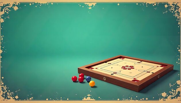 Wooden Carrom Board Game Vector Illustration Carrom game icon Indian carrom board game with pawn, created with generative ai
