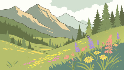 landscape with mountains